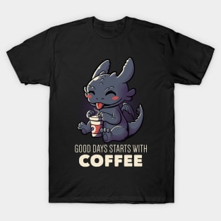 Good Days Starts With Coffee Funny Cute Gift T-Shirt